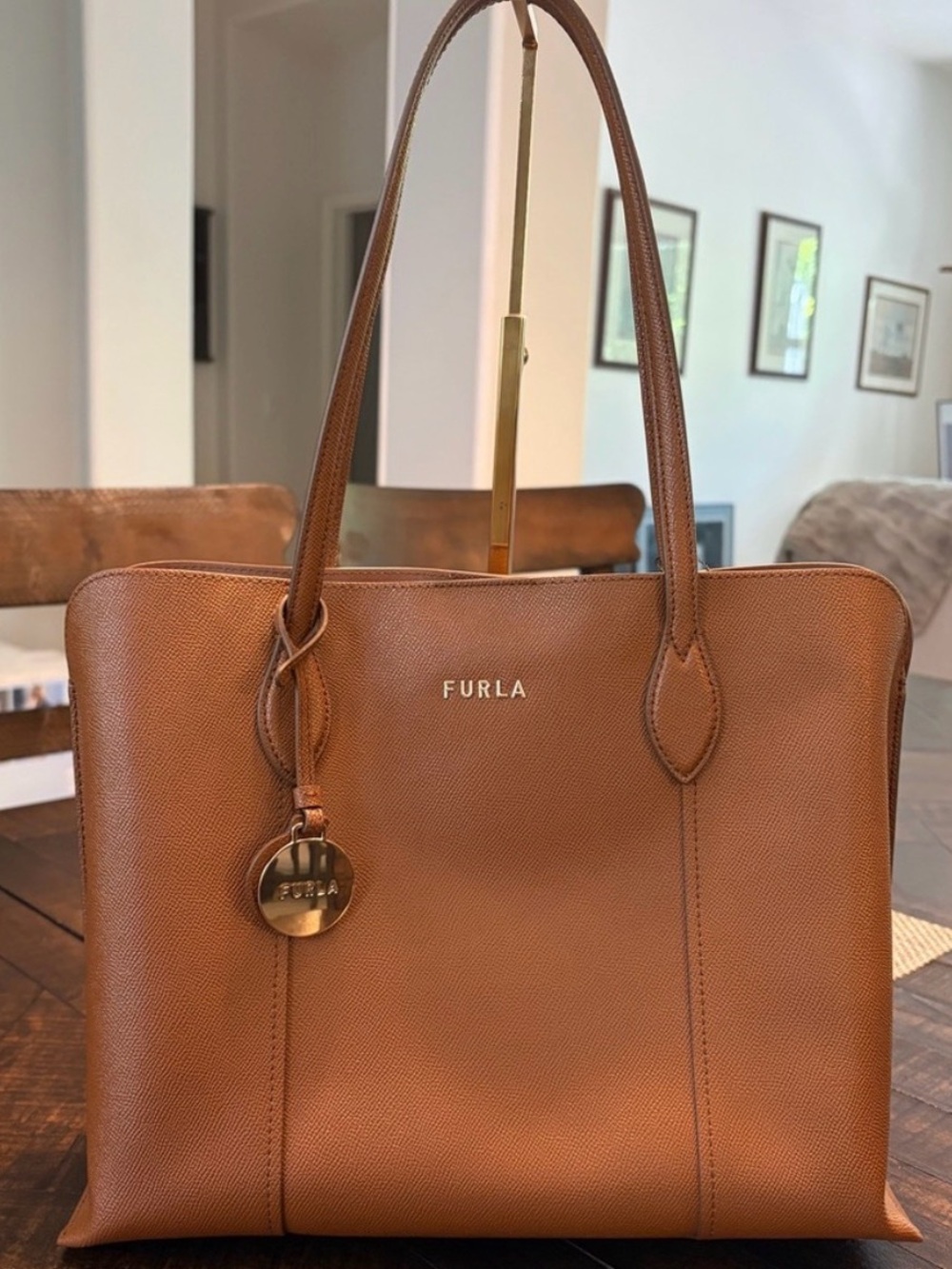 Furla Tan Leather Tote Bag NWOT